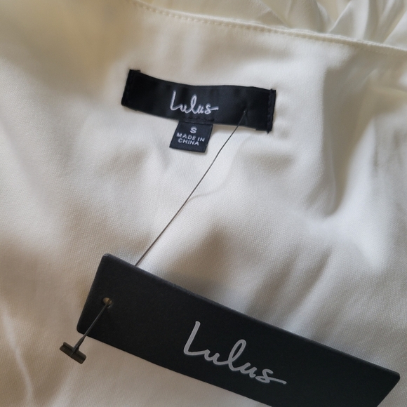 NWT Lulus Rise To The Occasion Wrap Dress White Bridal Shower Party V Veck SM - Picture 11 of 14